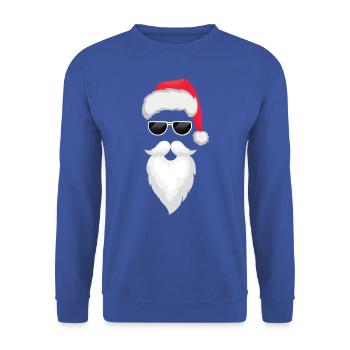 Weihnachtsmann Mütze, Sonnenbrille, Bart Christmas - Unisex Pullover - Royalblau - Vorne - Alina (178cm) & Michal (187cm)