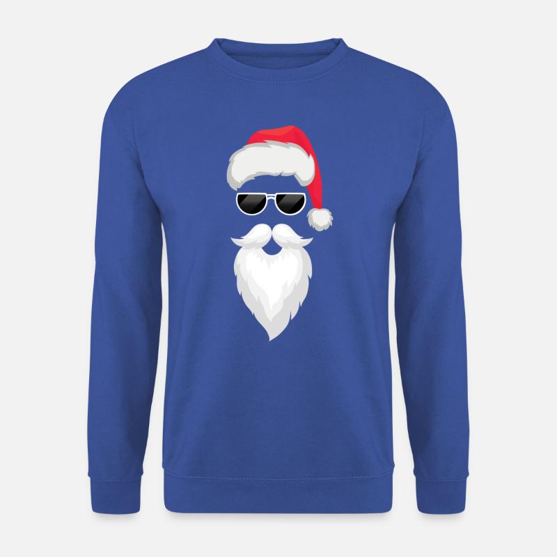 Weihnachtsmann Mütze, Sonnenbrille, Bart Christmas - Unisex Pullover - Royalblau