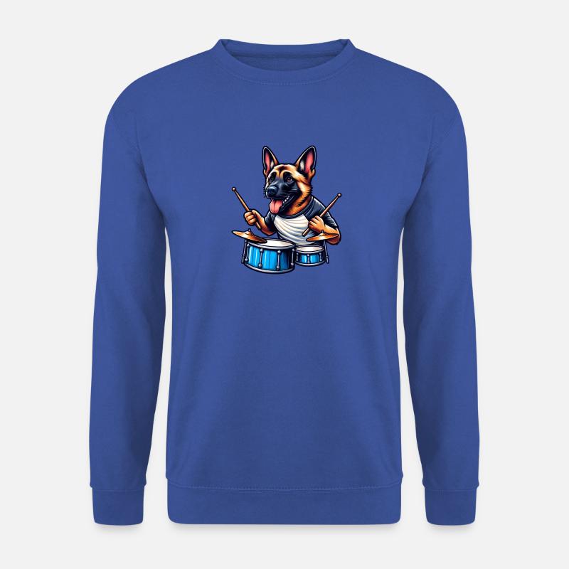 Cool Malinois Drummer Design - Unisex Sweatshirt - royal blue