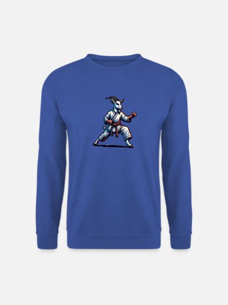 Karate-Ziege in Action – Dynamischer Kampfgeist - Unisex Pullover - Royalblau