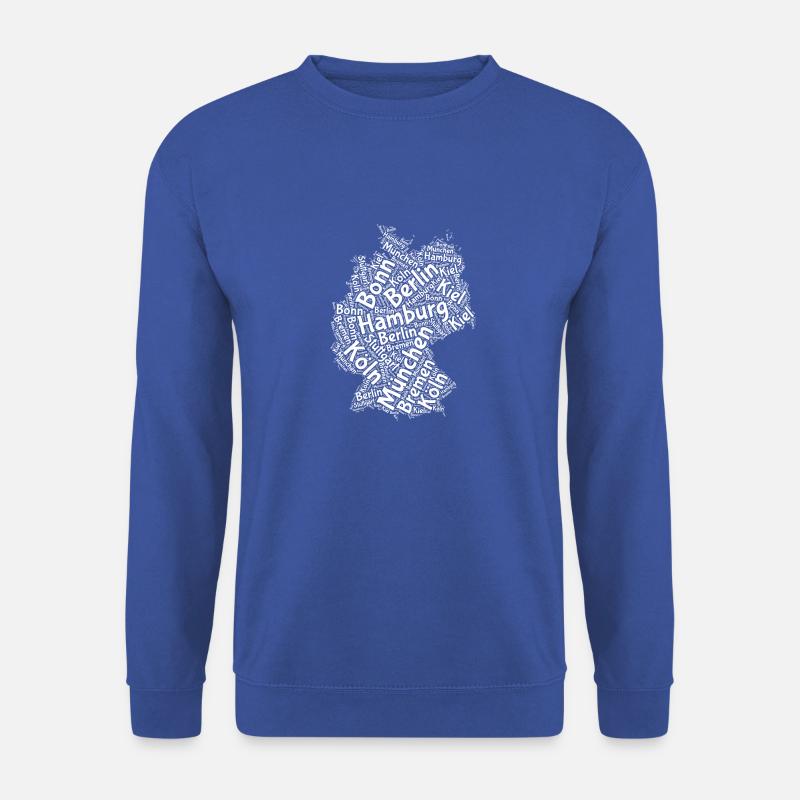 Deutschland Karte Städte Geschenk - Unisex Pullover - Royalblau