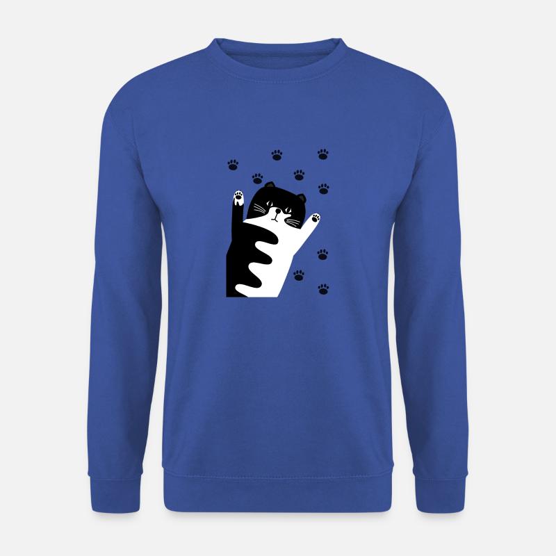 Schwarz-Weiße Katze - Unisex Pullover - Royalblau