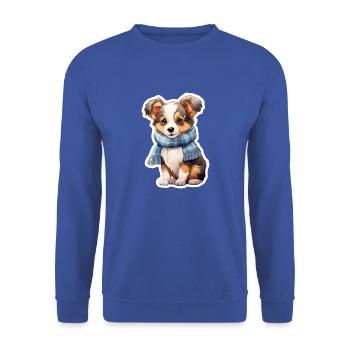 Pfoten im Schnee - Unisex Pullover - Royalblau - Vorne - Alina (178cm) & Michal (187cm)