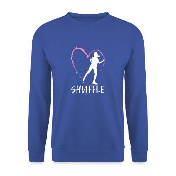 Dear Shuffle Dance - pink heart with dancer - Unisex Sweatshirt - royal blue - Front - Alina (178cm) & Michal (187cm)