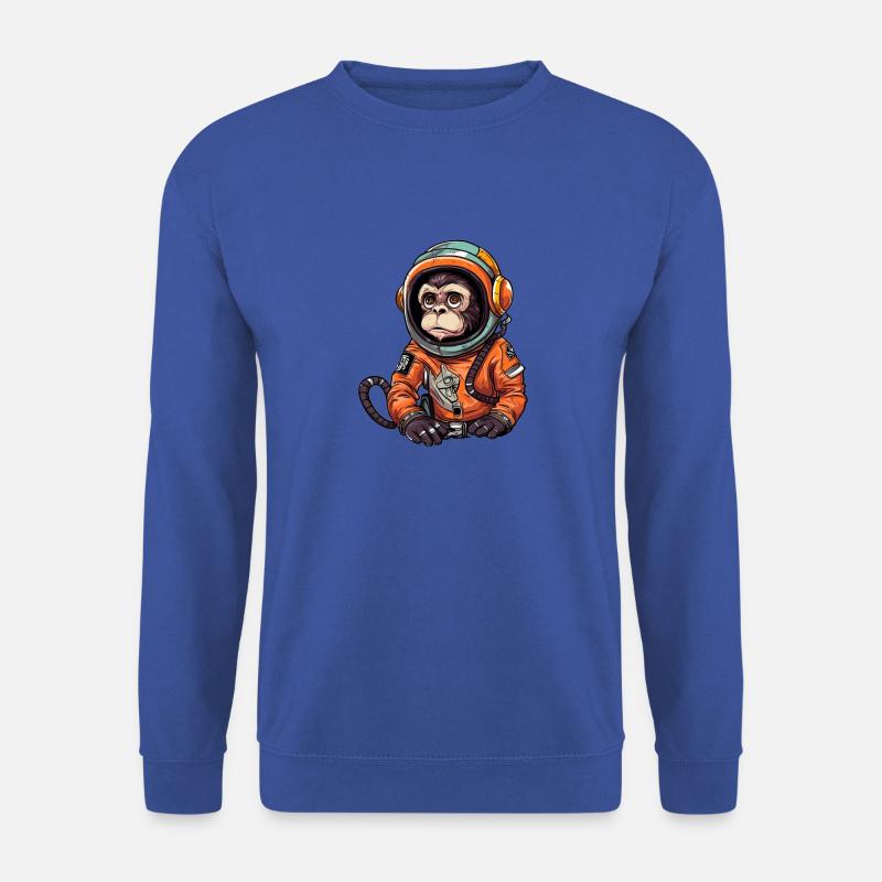 Space Monkey Retro Drawing - Unisex Sweatshirt - royal blue