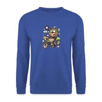 Biker beaver, biker, animal on motorcycle - Unisex Sweatshirt - royal blue - Front - Alina (178cm) & Michal (187cm)