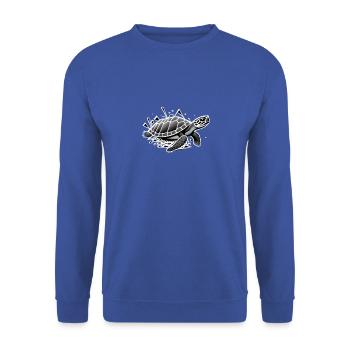 Geo_Schildkröte_3 - Unisex Sweatshirt - royal blue - Front - Alina (178cm) & Michal (187cm)