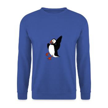Papageientaucher - Unisex Pullover - Royalblau - Vorne - Alina (178cm) & Michal (187cm)