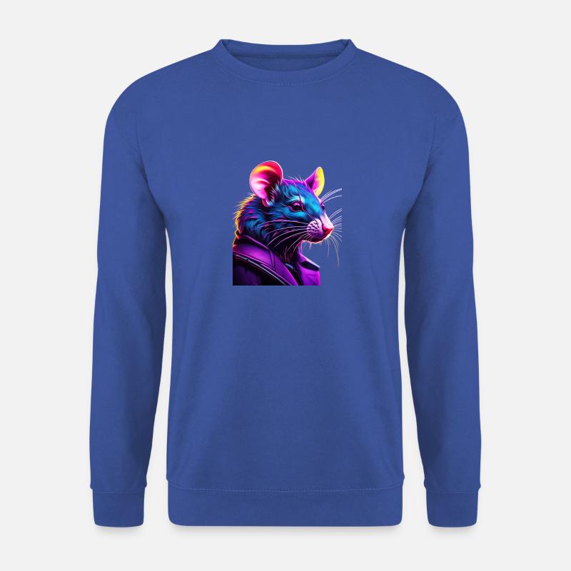Neon Ratte im Lederjacke - Unisex Pullover - Royalblau