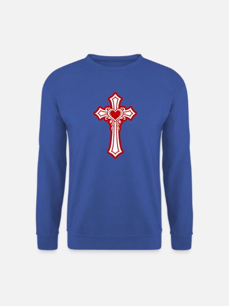 Kreuz Herz Liebe - Unisex Pullover - Royalblau
