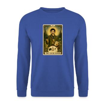 Cache-Sucher | GPS-Schatzsuche Tarot - Unisex Pullover - Royalblau - Vorne - Alina (178cm) & Michal (187cm)