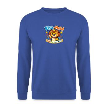 KitaHeld: Mutig Stark Wunderbar - Unisex Pullover - Royalblau - Vorne - Alina (178cm) & Michal (187cm)