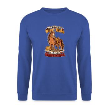 Westernreiten Westernreiter Westernsattel - Unisex Pullover - Royalblau - Vorne - Alina (178cm) & Michal (187cm)