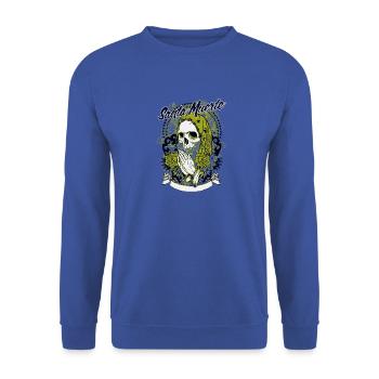 Dia de los Muertos Totenfest - Unisex Pullover - Royalblau - Vorne - Alina (178cm) & Michal (187cm)