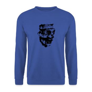 Scary Head Zombie schwarz - Unisex Pullover - Royalblau - Vorne - Alina (178cm) & Michal (187cm)
