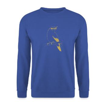 Illustrated designs with bird - Unisex Sweatshirt - royal blue - Front - Alina (178cm) & Michal (187cm)