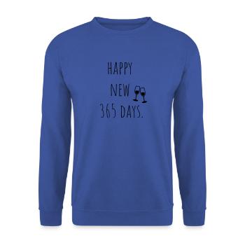 happy new year - Unisex Pullover - Royalblau - Vorne - Alina (178cm) & Michal (187cm)