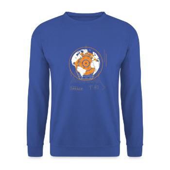 Weltfrieden - World Peace - Unisex Pullover - Royalblau - Vorne - Alina (178cm) & Michal (187cm)