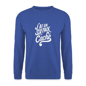 J'ai un six-pack caché - Sweat-shirt Unisexe - bleu royal - Devant - Alina (178cm) & Michal (187cm)