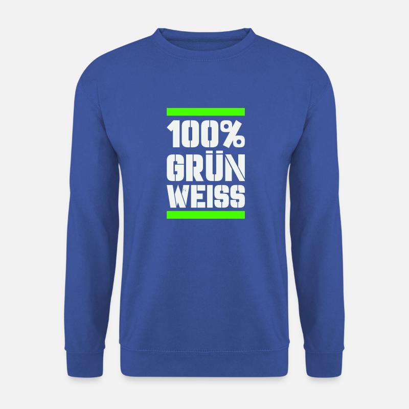 100 grün weiss - Unisex Pullover - Royalblau