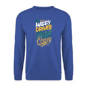 T-shirt heureux - Sweat-shirt Unisexe - bleu royal - Devant - Alina (178cm) & Michal (187cm)