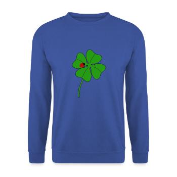 Lucky clover leaf with ladybug - Unisex Sweatshirt - royal blue - Front - Alina (178cm) & Michal (187cm)