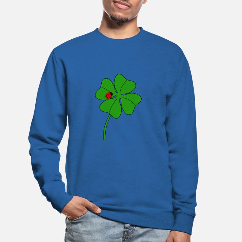 Lucky clover leaf with ladybug Unisex Sweatshirt
