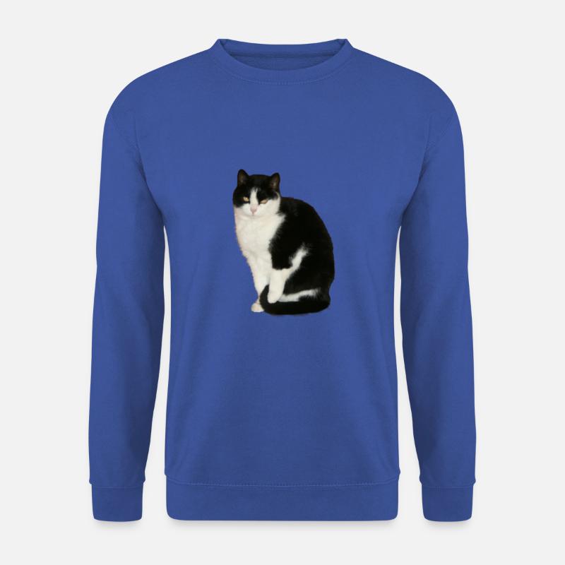 Katze schwarz - weiß - Unisex Pullover - Royalblau