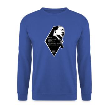 Martin Luther King Jr. Quota - Unisex Sweatshirt - royal blue - Front - Alina (178cm) & Michal (187cm)