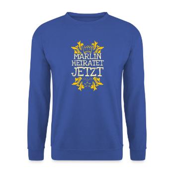 Geschenk für Marlin - Unisex Pullover - Royalblau - Vorne - Alina (178cm) & Michal (187cm)