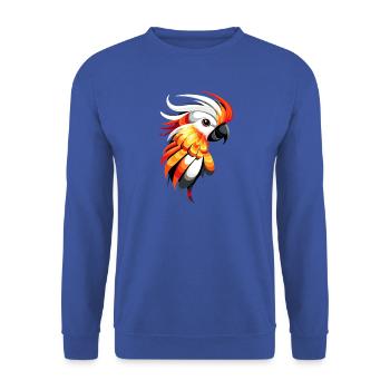 Papagei Ara Sittich Kakadu Liebhaber Papageien - Unisex Pullover - Royalblau - Vorne - Alina (178cm) & Michal (187cm)