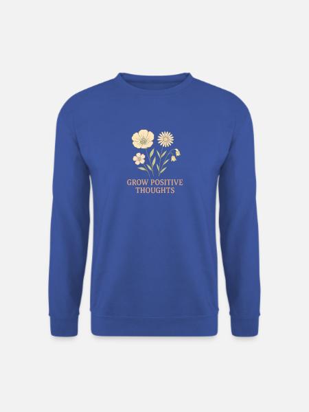 Blumenmotiv Positiv Denken - Unisex Pullover - Royalblau