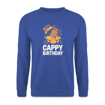 Capybara Geburtstag Cappy Birthday Lustiges Capy - Unisex Pullover - Royalblau - Vorne - Alina (178cm) & Michal (187cm)