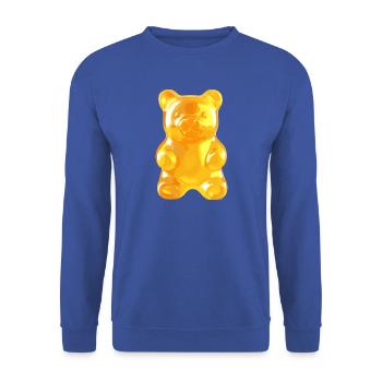 Goldglänzender Gummibär - Unisex Pullover - Royalblau - Vorne - Alina (178cm) & Michal (187cm)