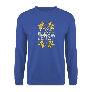 Bachelor Nicolai - Unisex Pullover - Royalblau - Vorne - Alina (178cm) & Michal (187cm)