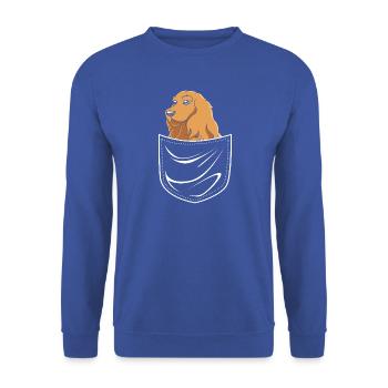 Cocker Spaniel - Unisex Pullover - Royalblau - Vorne - Alina (178cm) & Michal (187cm)