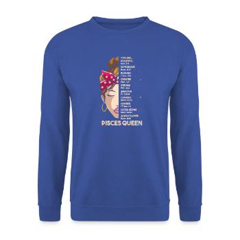 Sternzeichen Fische - Unisex Pullover - Royalblau - Vorne - Alina (178cm) & Michal (187cm)