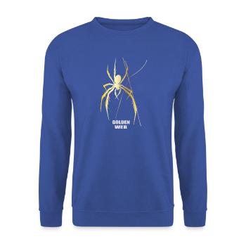 Goldene Spinne Golden Web Streetwear Design - Unisex Pullover - Royalblau - Vorne - Alina (178cm) & Michal (187cm)