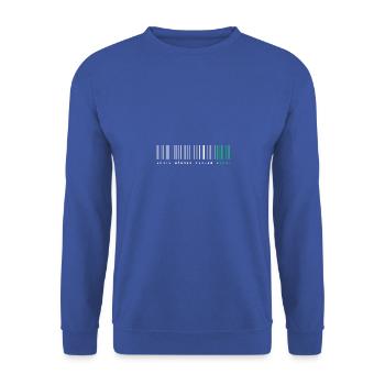 Echte Männer teilen nicht, zweideutiger Spruch - Unisex Pullover - Royalblau - Vorne - Alina (178cm) & Michal (187cm)