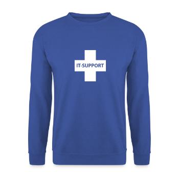 IT Support - Unisex Pullover - Royalblau - Vorne - Alina (178cm) & Michal (187cm)