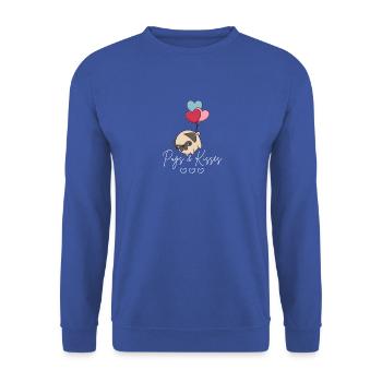 Carlin volant et baisers Design avec des cœurs - Sweat-shirt Unisexe - bleu royal - Devant - Alina (178cm) & Michal (187cm)