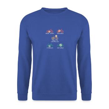 Miscellaneous E-bike, Electric Bicycle, Mountain Bikes - Unisex Sweatshirt - royal blue - Front - Alina (178cm) & Michal (187cm)