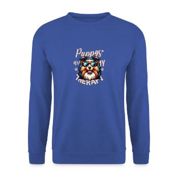 Shetland Sheepdog Sheltie With Sunglasses - Unisex Sweatshirt - royal blue - Front - Alina (178cm) & Michal (187cm)