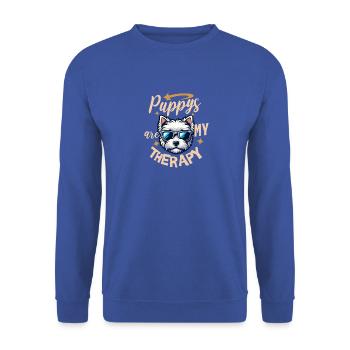 Cool West Highland White Terrier Westie - Sweat-shirt Unisexe - bleu royal - Devant - Alina (178cm) & Michal (187cm)