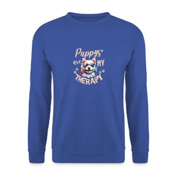 Aquarelle de West Highland White Terrier - Sweat-shirt Unisexe - bleu royal - Devant - Alina (178cm) & Michal (187cm)