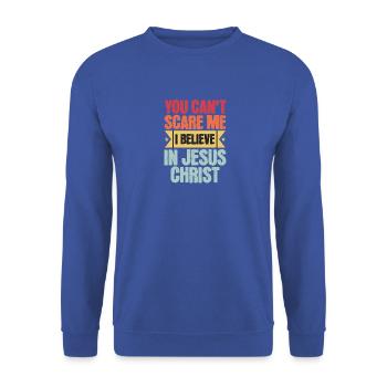 Retro Christian Don't Fear Me - Unisex Sweatshirt - royal blue - Front - Alina (178cm) & Michal (187cm)