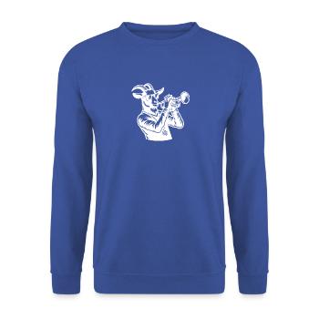 Silhouette de trompettiste de chèvre - Sweat-shirt Unisexe - bleu royal - Devant - Alina (178cm) & Michal (187cm)