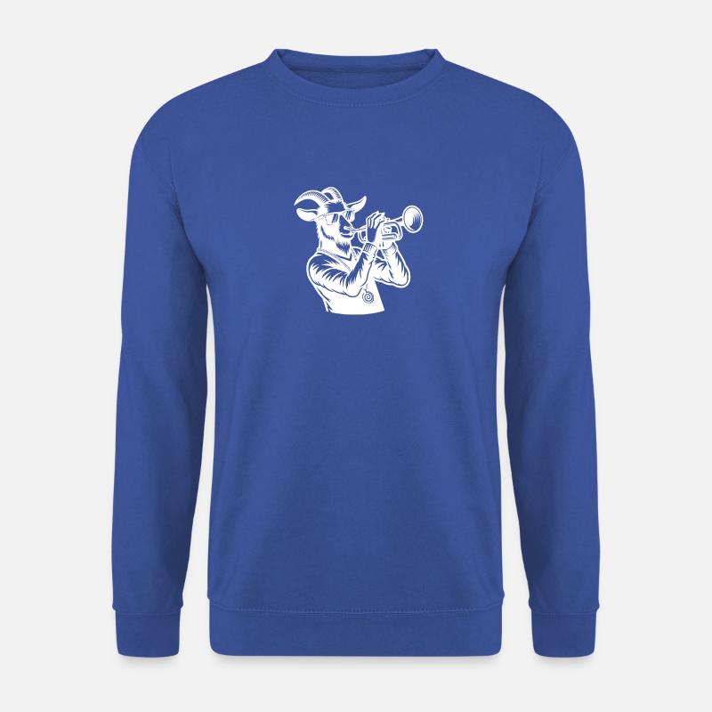 Ziege Trompeter Silhouette - Unisex Pullover - Royalblau