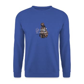 Anmutige Kriegerin Blumenhintergrund Design - Unisex Pullover - Royalblau - Vorne - Alina (178cm) & Michal (187cm)