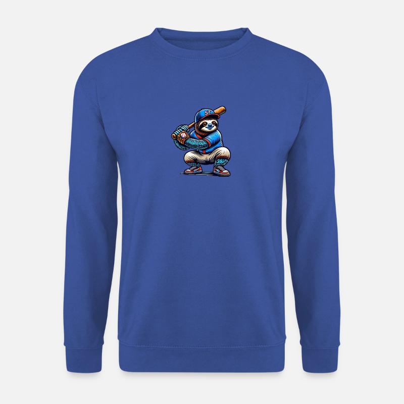 Cooler Faultier Baseball Spieler - Unisex Pullover - Royalblau